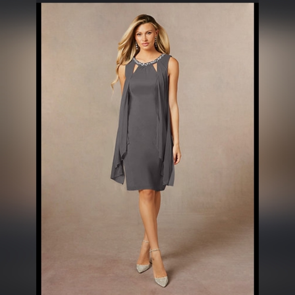 NWT gray cocktail dress size 12